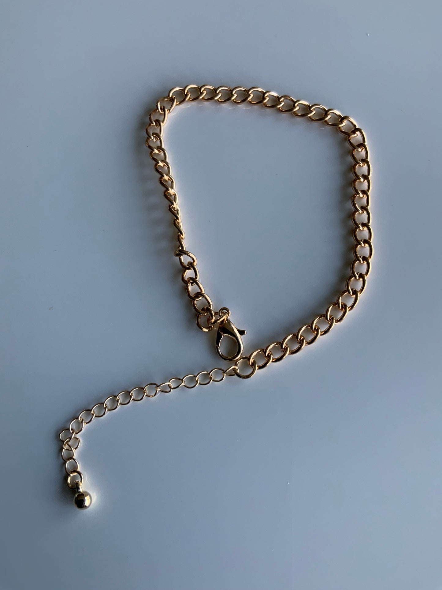 Gold Plate Link Slightly Chunky Chain Bracelet Lightweight