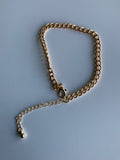 Gold Plate Link Slightly Chunky Chain Bracelet Lightweight