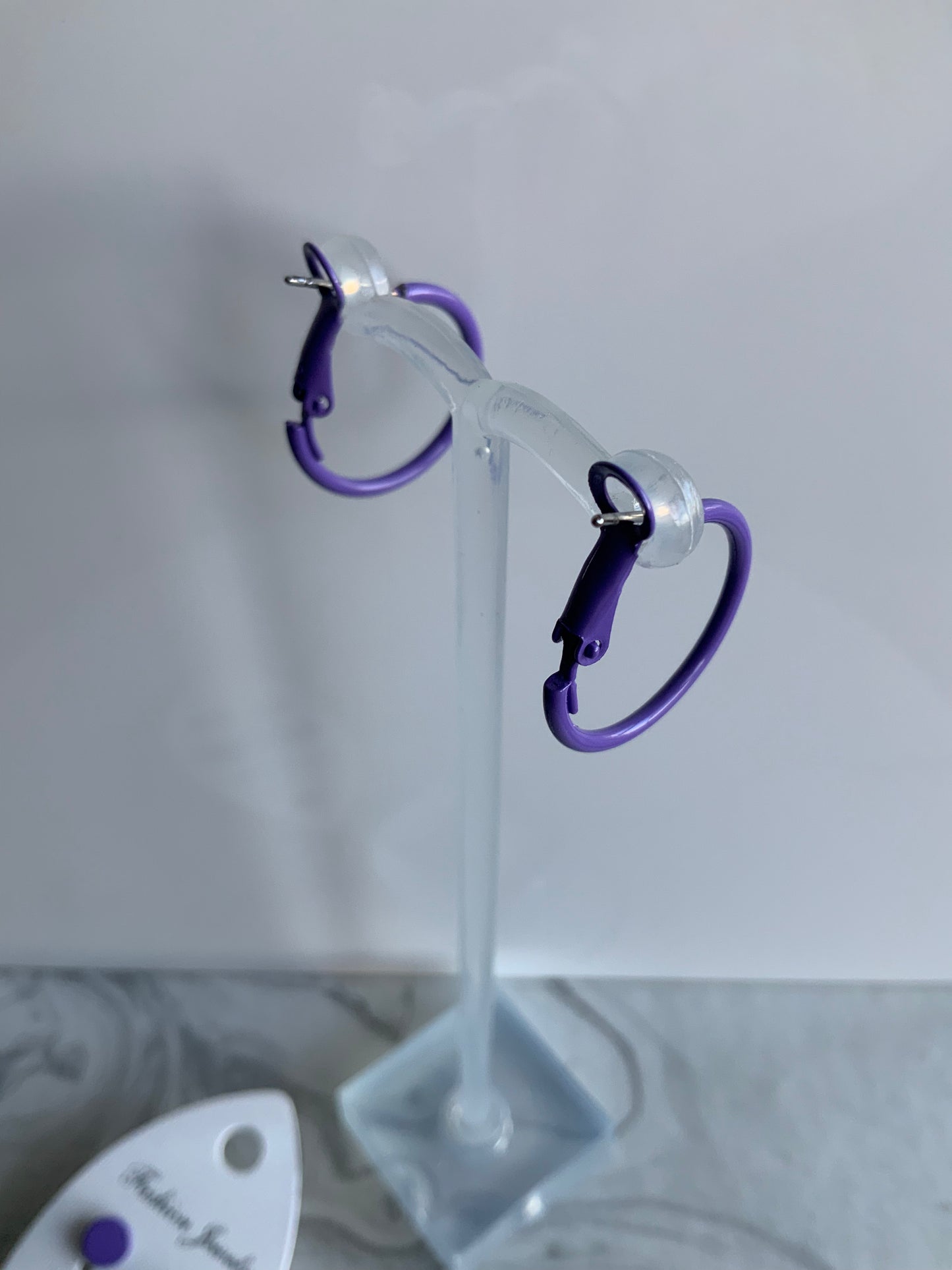 Hoop & Stud Pierced Earrings Set of 2 Purple
