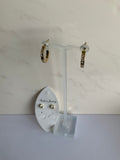 Gold Plate Diamonte unclosed Hoops with Gold Plate Diamonte Stud Earring Duo Set