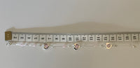 Silver Plate Heart Pink Stone Bracelet Delicate