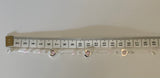 Silver Plate Heart Pink Stone Bracelet Delicate