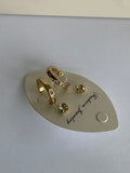Gold Plate Diamonte unclosed Hoops with Gold Plate Diamonte Stud Earring Duo Set