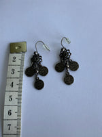 Bronzetone small cluster  Coin Dangle Drop Lightweight Earrings Pierced Casual