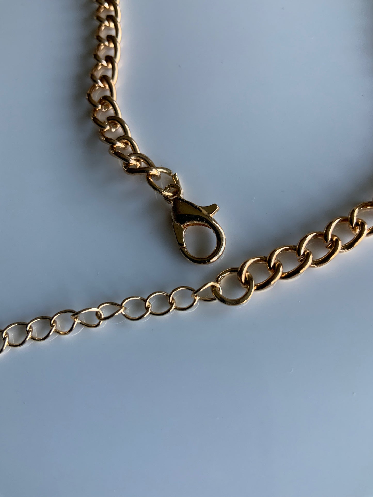 Gold Plate Link Slightly Chunky Chain Bracelet Lightweight
