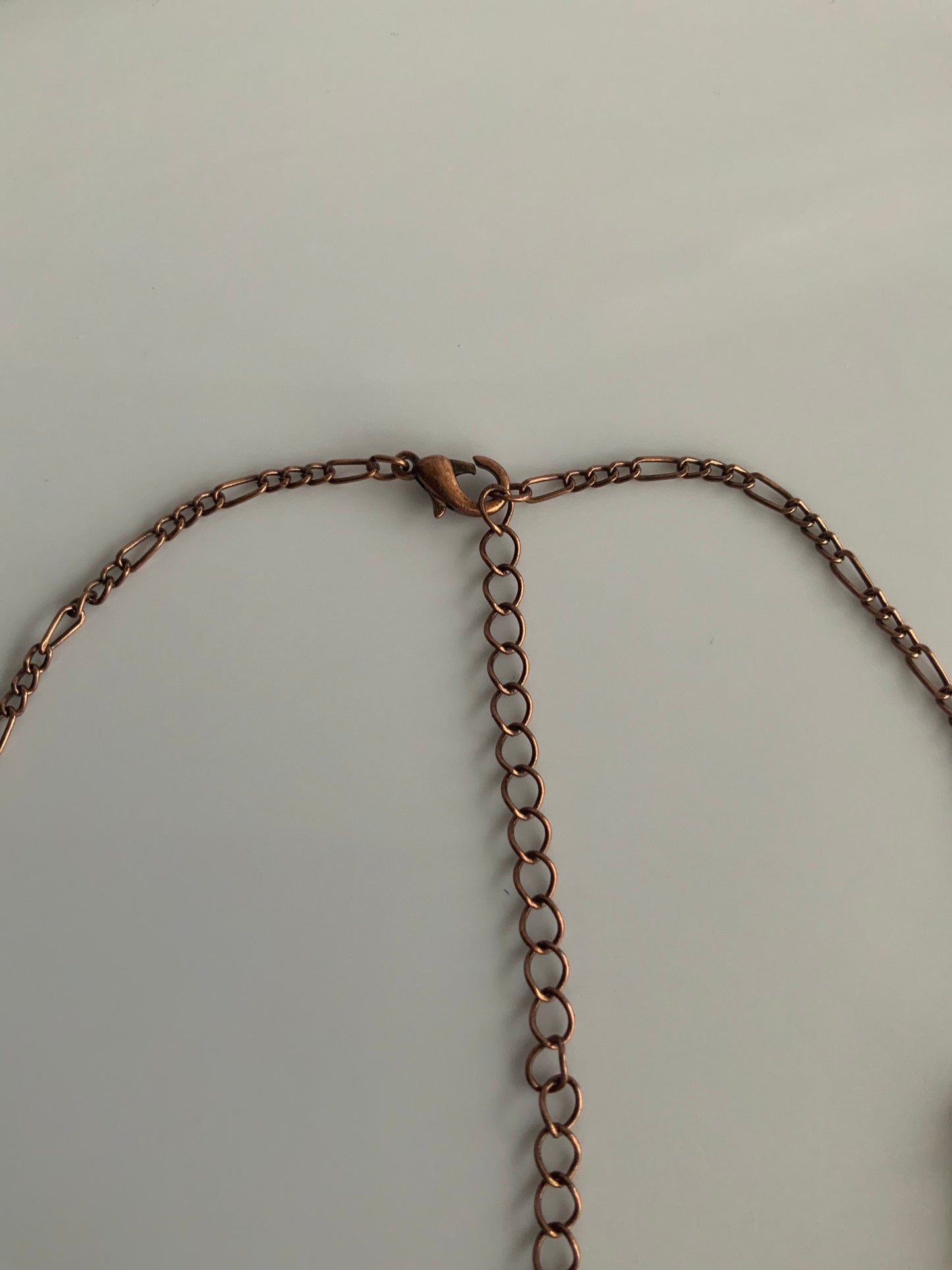 Vintage-Look Copper colour chain with Multi-Coloured Stones Necklace Adjustable