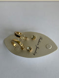 Gold Plate Diamonte unclosed Hoops with Gold Plate Diamonte Stud Earring Duo Set