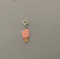 Ice-Cream Strawberry Charm Clip-On, European, KeyRing, Zipper Pull, Handbag