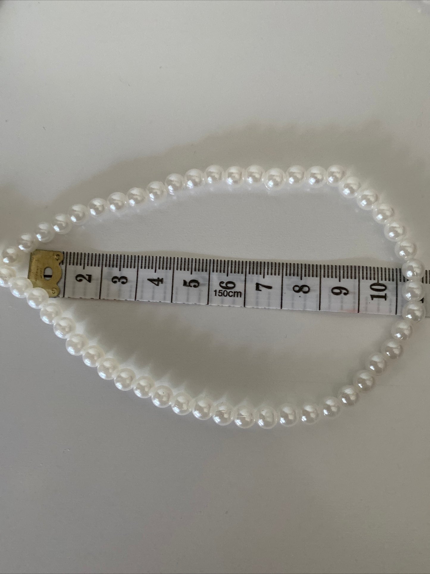 Mobile Phone Beaded Wrist Strap White Pearl Wrist Wrap Lightweight  Gold/Silver