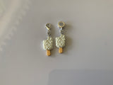 Ice-Cream Vanilla  Charm Clip-On, European, KeyRing, Zipper Pull, Handbag