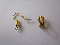 Retro style Yellow Oval Dangle Earrings Gold Plate Pierced - Clip-On Available