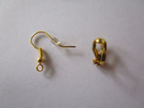 Retro style Yellow Oval Dangle Earrings Gold Plate Pierced - Clip-On Available