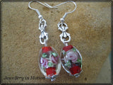 Red Lampwork Dangle Earrings Pierced or Clip-On Available