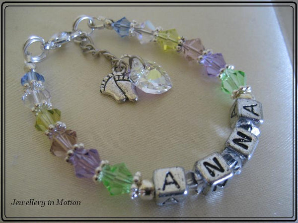 Personalized Baby Bracelet Swarovski Crystals ~ your choice