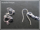 Silver Foil oval flower dangle Earrings Deep Purple Crystals~ Pierced or Clip-On
