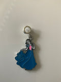 Princess Charm Clip-On European Bail  Bag Dangle Zipper Pull Key ring Charm