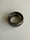 Dark Charcoal  Round thick Bangle Bracelet lightweight lever opening Gift Casual