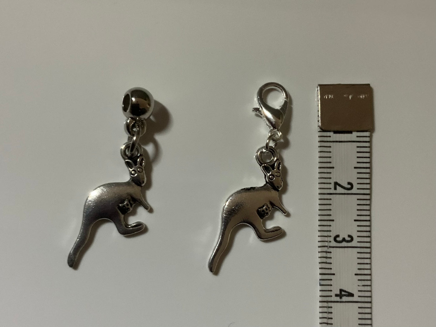 Handbag Dangle, Bracelet Charm, Zipper Pull, Charm Kangaroo Clip-On or Bail