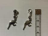 Handbag Dangle, Bracelet Charm, Zipper Pull, Charm Kangaroo Clip-On or Bail