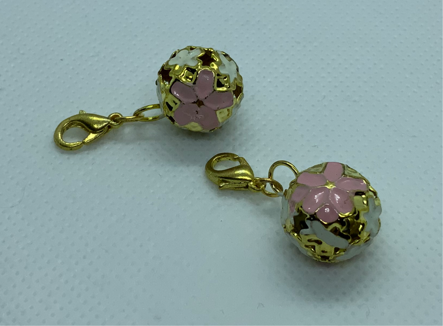 Filigree Round Ball Jingle Charm Handbag Dangle, Zipper Pull Charm