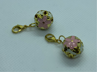 Filigree Round Ball Jingle Charm Handbag Dangle, Zipper Pull Charm