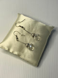 Long Crystal Clear Drop Dangle Earrings Pierced Hook Silver Plate Shiny Sparkle