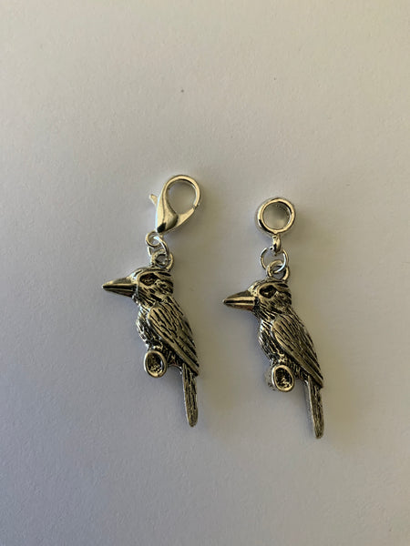 Kookaburra Charm, Handbag Dangle, Zipper Pull, Key ring, Bracelet Dangle Charm
