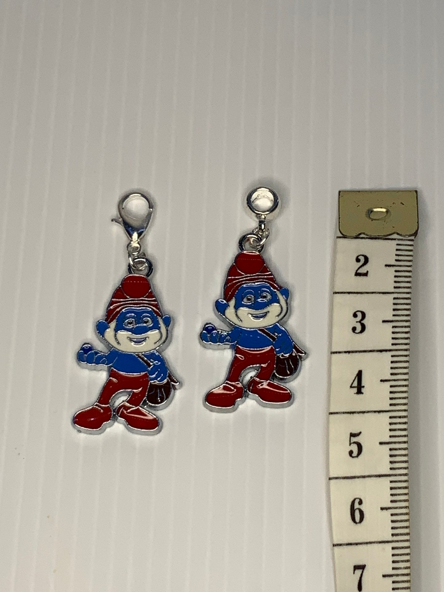 Papa Smurf  Charm Clip-On, European, KeyRing, Zipper Pull, Handbag Dangle,Bracelet