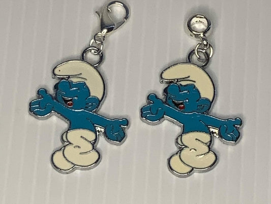 Clumsy Smurf  Charm Clip-On, European, KeyRing, Zipper Pull, Handbag Dangle,Bracelet