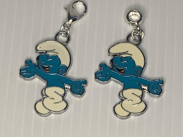 Clumsy Smurf  Charm Clip-On, European, KeyRing, Zipper Pull, Handbag Dangle,Bracelet