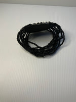 Multi Strand Black & White Focal Pendant Wrist Band Stretchy Bracelet