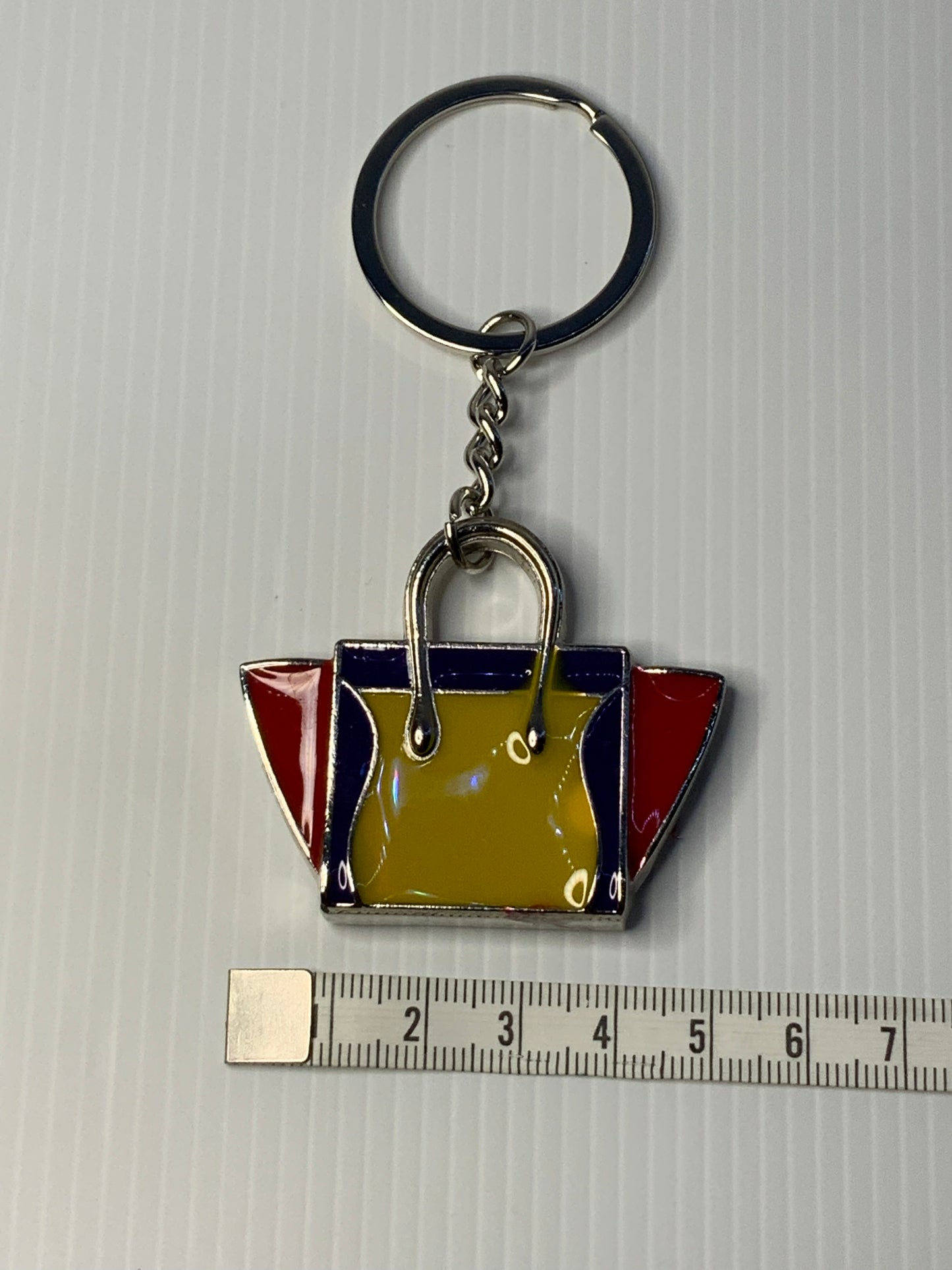 Key Ring Metal Multi - Coloured Handbag Dangle Charm