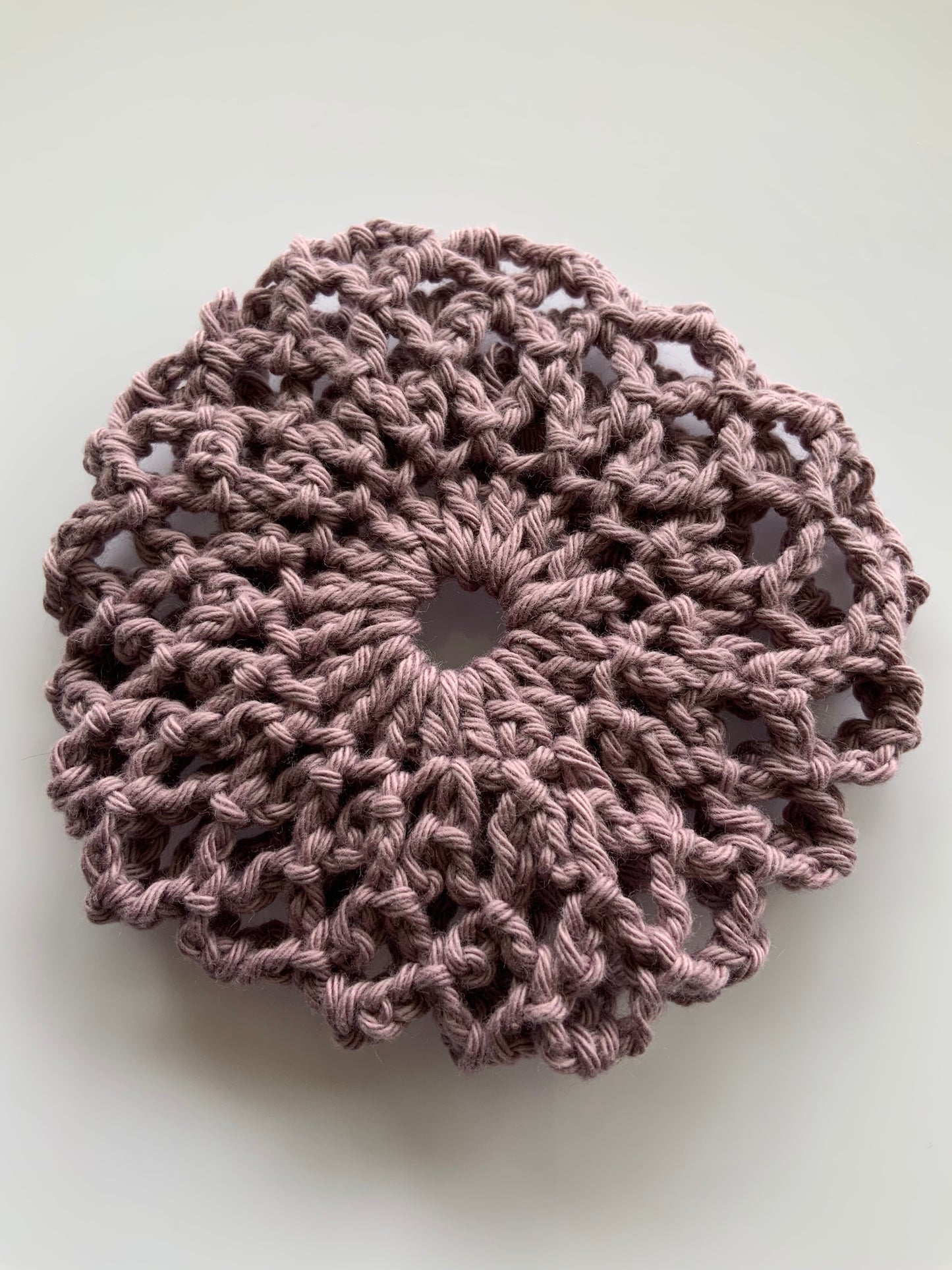 Crochet Hair Bun Net for Dance, Ballet, Horse riding -Handmade-Amethyst Light Purple
