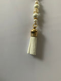 Handbag Dangle, Key Ring Dangle ~Tassel White  Crystals