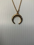 Horseshoe Gold Plate Charm Pendant Fine Link Necklace