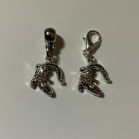 Handbag Dangle, Zipper Pull, Charm Crocodile Silver tone Clip-On or Bail
