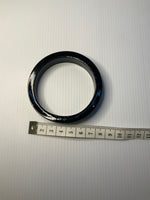 Wooden Look Style Acrylic Bangle Black  with Cream Cross Detail Slide on Gift
