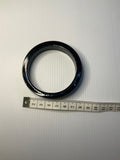 Wooden Look Style Acrylic Bangle Black  with Cream Cross Detail Slide on Gift