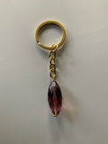 Keyring Gold Plated Split Ring  Assortment Oval Crystal Beads mixed colours