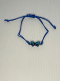 Adjustable Cord Bracelet with Butterfly Charm - Assorted Colours