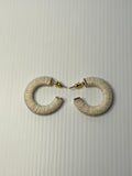 Cotton Weaved Open end Hoop Earrings Gold Plated Pierced Stud