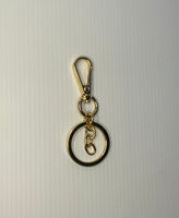 Gold Tone Lever Hook Key Ring with Large Split Ring and Link Chain