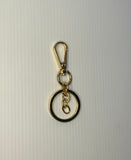 Gold Tone Lever Hook Key Ring with Large Split Ring and Link Chain