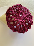 Crochet Hair Bun Net for Dance, Ballet, Horse riding -Handmade- Deep Wine