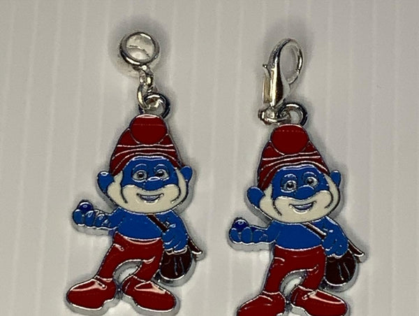 Papa Smurf  Charm Clip-On, European, KeyRing, Zipper Pull, Handbag Dangle,Bracelet