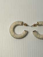Cotton Weaved Open end Hoop Earrings Gold Plated Pierced Stud