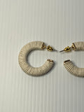 Cotton Weaved Open end Hoop Earrings Gold Plated Pierced Stud