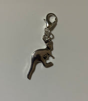 Handbag Dangle, Bracelet Charm, Zipper Pull, Charm Kangaroo Clip-On or Bail