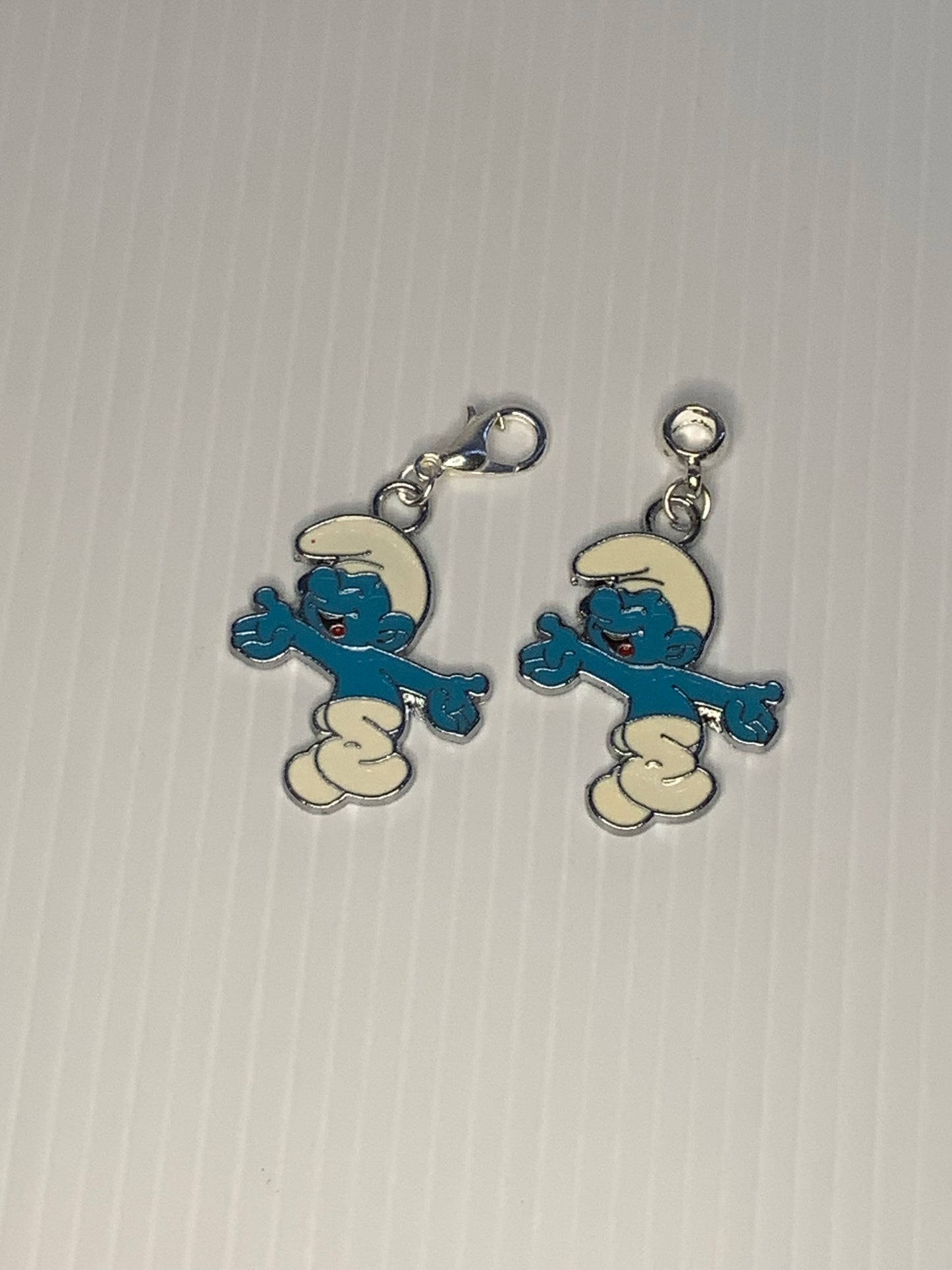 Clumsy Smurf  Charm Clip-On, European, KeyRing, Zipper Pull, Handbag Dangle,Bracelet