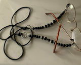 Eyeglass Sunglass Spectacle Chain Silk Cord Eyeglass Holder Black Cord & Crystal